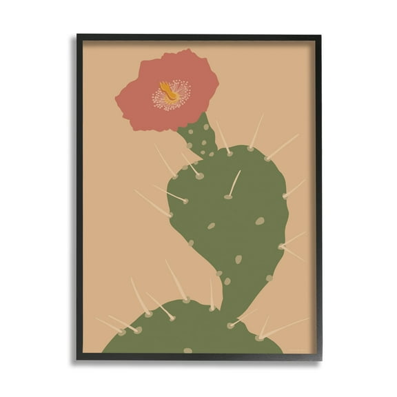 Stupell Industries Prickly Boho Cactus Flower Modern Pictorial Plant Graphic Art Black Framed Art Print Wall Art, Design by Kamdon Kreations