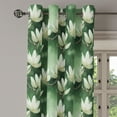 thumbnail image 3 of Ambesonne Floral Grommet Curtain, Blossoming Spring Asian Art, 50"x120", Reseda Green, 3 of 5