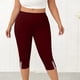 thumbnail image 2 of Pantalones de Yoga de Tamaño Adicional para las Mujeres 3x Color Sólido Bolsillo Capris Cintura Elástica, Transpirable Deporte Casual, 2 of 7