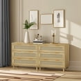 thumbnail image 3 of Dasun 31.50"3-Drawers Rattan Storage Cabinet Rattan Drawer for Bedroom, Living Room, Dining Room, Hallways, Oak (Set of 2), 3 of 8