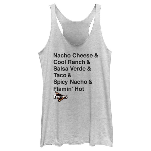 Women's Doritos Flavors Stack Racerback Tank Top White Heather Large