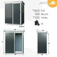 thumbnail image 3 of Sunmthink 5x3 ft Outdoor Metal Storage Shed with a Movable Door, Metallic Grey, 3 of 10
