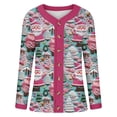 thumbnail image 3 of Aellinatey Women's Christmas Plus Size Printed Button Cardigan Winter Warm and Comfortable Chunky Knit Tops Coat, 3 of 8