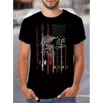 thumbnail image 1 of Camiseta de pesca con bandera estadounidense, elástica y lavable a máquina. Mezcla de poliéster informal. Regalo perfecto para pescadores., 1 of 4