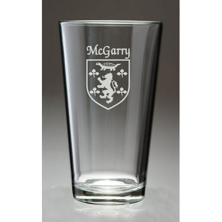

McGarry Irish Coat of Arms Pint Glasses - Set of 4 (Sand Etched)