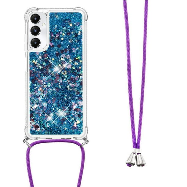 Funda FOXDOCK para Samsung Galaxy A05s con Cuerda Ajustable, Brillo Líquido, Protección Antigolpes y Lente – Ideal para Regalo