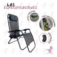 thumbnail image 3 of Camastro Gravedad Cero Negro Plegable Reclinable Exterior 2 Piezas, 3 of 5