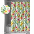 thumbnail image 3 of 60x72 Inch Shower Curtains for Bathroom Summer Flowers Fabric Bath Curtain Decor Watercolor Tropical Plants Leaves Florals Waterproof Restroom Curtains Shower Set Accessories with 12 Hooks 60 Inch, 3 of 6