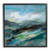Stupell Industries Abstract Layered Mountain Scene Painting Black Framed Art Print Wall Art, Design by Silvia Vassileva