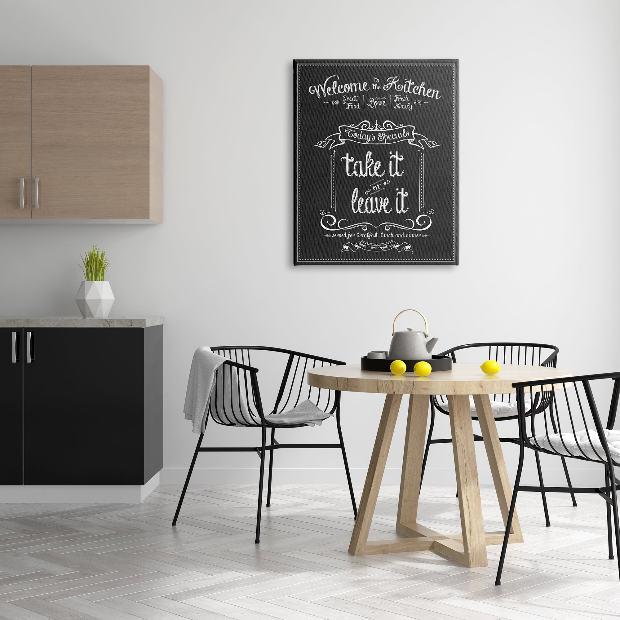 Stupell Industries Welcome To the Kitchen Chalkboard Style Vintage Sign, 30 x 40,Design by Lettered and Lined