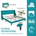 thumbnail image 3 of Allewie King Size Fabric Upholstered Platform Bed Frame with Wingback Headboard, Jade Green, 3 of 7