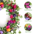thumbnail image 3 of AcerichFad Spring Wreath Decor, 22 Inch Artificial Tulips Wreaths for Front Door Indoor Outdoor Home Spring Summer Decoration, 3 of 7