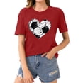 thumbnail image 5 of SDNall Heart Shaped Summer T-Shirts for Women 2024 Baseball Sport Printed T-Shirt with Round Neck and Short Sleeved Top (Red,Sizes:S-3XL), 5 of 9