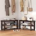 thumbnail image 5 of Bigleap 3-Tier Bamboo Shoe Rack Bench, Entryway Storage Organizer for Hallway, Bedroom, Balcony, Small Spaces,Brown,11.3''x 19.7'' x 17.8'', 5 of 8