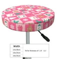thumbnail image 4 of Round Bar Stool Seat Covers, Pink Christmas Cheer Elastic Round Chair Cover Stool Seat Slipcover Bar Stool Cushions Round Pad for 12-14 inch, 4 of 7