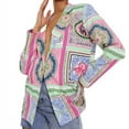 thumbnail image 2 of WREESH Manteau Veste à Revers à Manches Longues Imprimé Ample et Décontracté pour Femme, 2 of 7