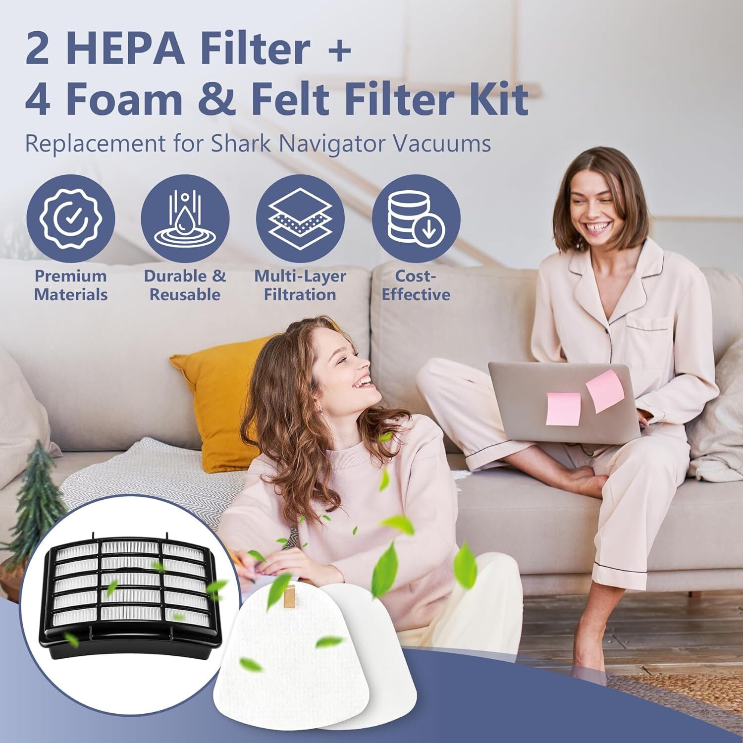 4+2 Pack Filters for Shark Vacuum Navigator Lift Away Filter Replacement Models NV350 NV351 NV352 NV355 NV356E NV360 UV440 UV540 CU500 XFF350 XHF350