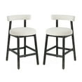 thumbnail image 3 of Christopher Knight Home Minimalist 26.77" Counter Height Bar Stools, Solid Wood Frame, Black, Set of 2, 3 of 12