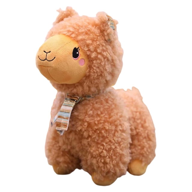 Lindos juguetes de peluche de cordero, animal de peluche único y esponjoso para niñas y novias en Navidad. Brown 45cm