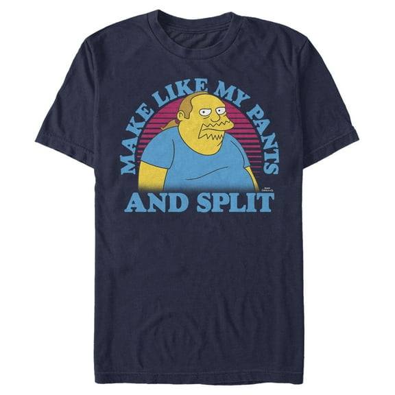 Men's The Simpsons Make Like my Pants and Split  Graphic Tee Navy Blue Large