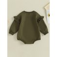 thumbnail image 4 of Bagilaanoe Newborn Baby Girl Oversized Romper Sweatshirt Long Sleeve Bodysuits Solid Color Pullover 3M 6M 12M 18M Infant Casual Tee Tops, 4 of 8