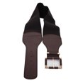 thumbnail image 4 of Women Dark Brown Elastic Wide Belt Gold Square Buckle S M, 4 of 12