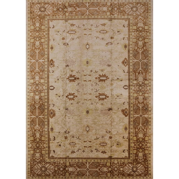 Ahgly Company Indoor Rectangle Mid-Century Modern Light Copper Gold Oriental Area Rugs, 3' x 5'
