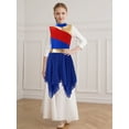 thumbnail image 3 of inhzoy Kids Girls Praise Lyrical Dance Dress Sleeveless Color Block Liturgical Worship Tunic Dancewear 6-16 Royal Blue 10, 3 of 9