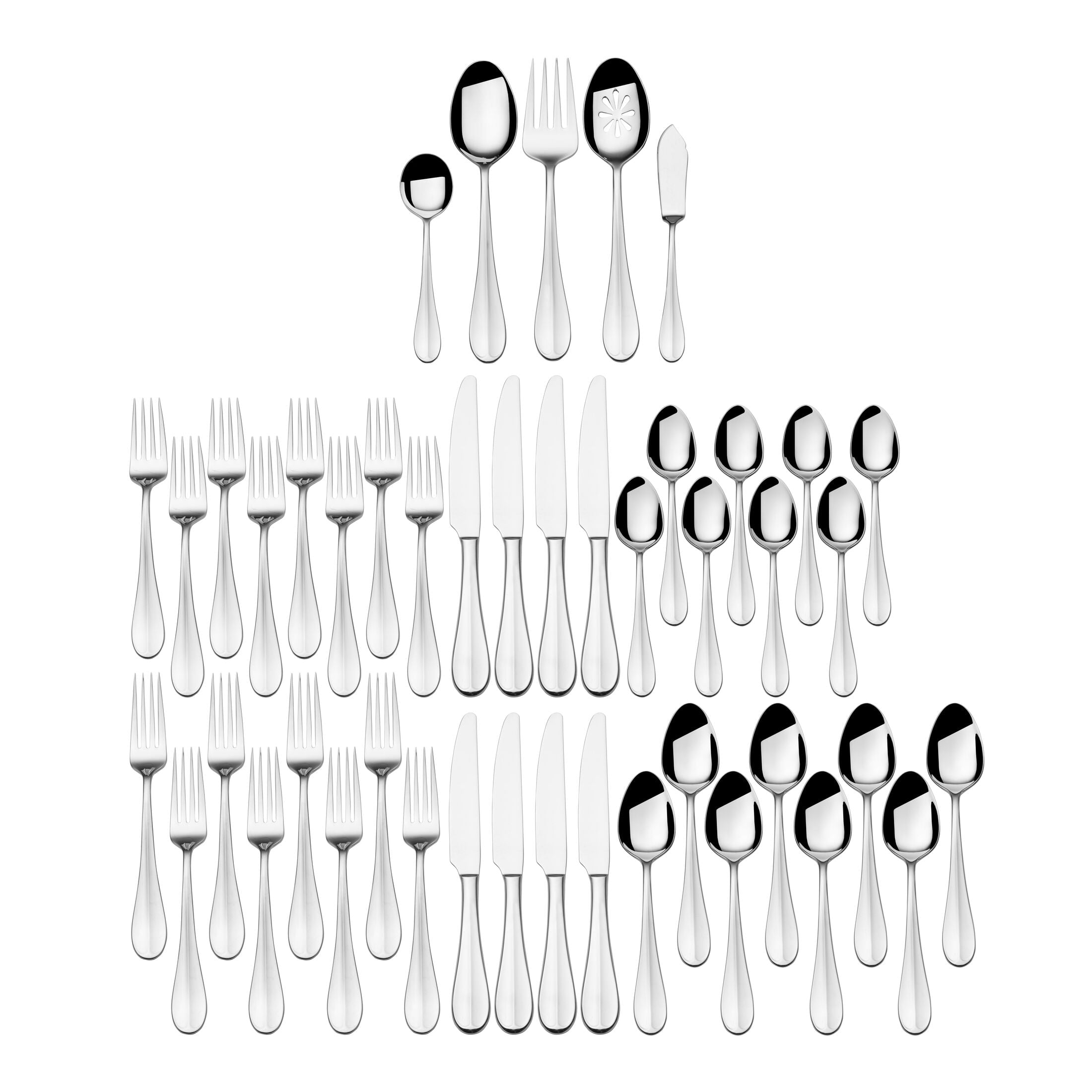 Fitz and Floyd Nevaeh Grand 18.10 Stainless Steel Forged 45-Piece Flatware Set, Service for 8