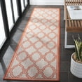 thumbnail image 3 of SAFAVIEH Beach House Faith Geometric Indoor/Outdoor Runner Rug, Beige/Orange, 2'2" x 10', 3 of 16