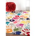 thumbnail image 1 of nuLOOM Tapis Imprimé Main ECCR15A Pinkie, 6 7" x 9, Multicolore, 1 of 4