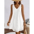thumbnail image 5 of Jaimenalin Women'S V-Neck Summer Casual Beach Dress Vacation Sleeveless Sundress White XS, 5 of 9