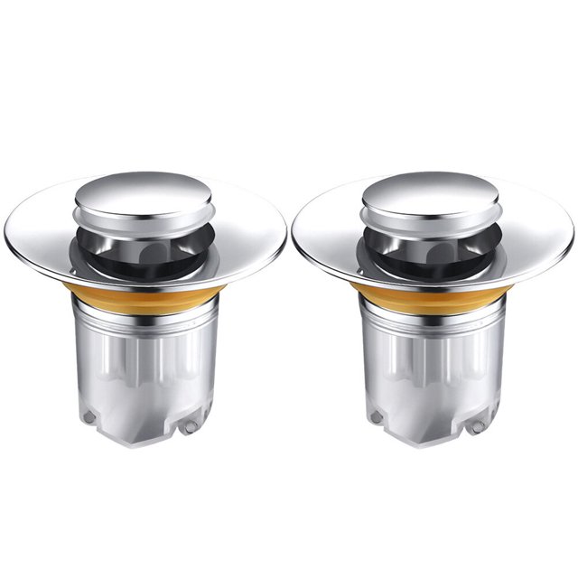 Shisuyan Bouchon de Lavabo Abs Argent 2 Pcs pour Salle de Bain