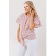 thumbnail image 2 of Striped Tie Front Short Sleeve Maternity Blouse, 2 of 3