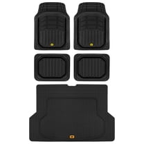 Caterpillar XL Series Heavy-Duty Rubber Floor Mats & Cargo Trunk Liner for Car SUV Van Sedan, Black - Odorless Trim to Fit, All Weather Deep Dish, Total Dirt Protection