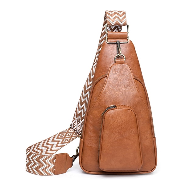 Bolso De Pecho Bolso de pecho Bolso bandolera casual Correa de guitarra portátil para niñas adolescentes (Marrón)