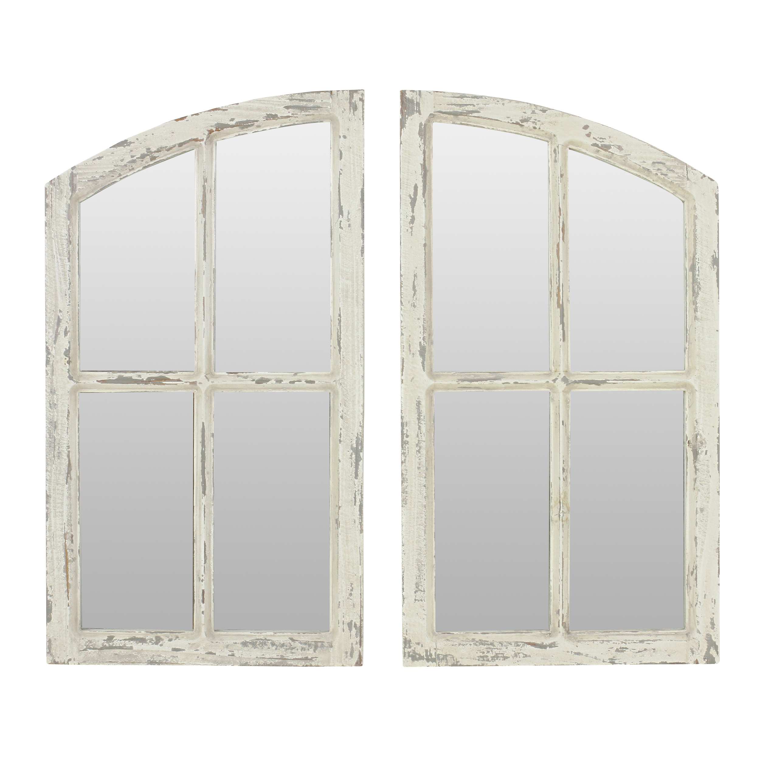 Jolene Arch Window Pane Mirrors Off-White 27" x 15" (Set of 2) by Aspire - image 2 of 6