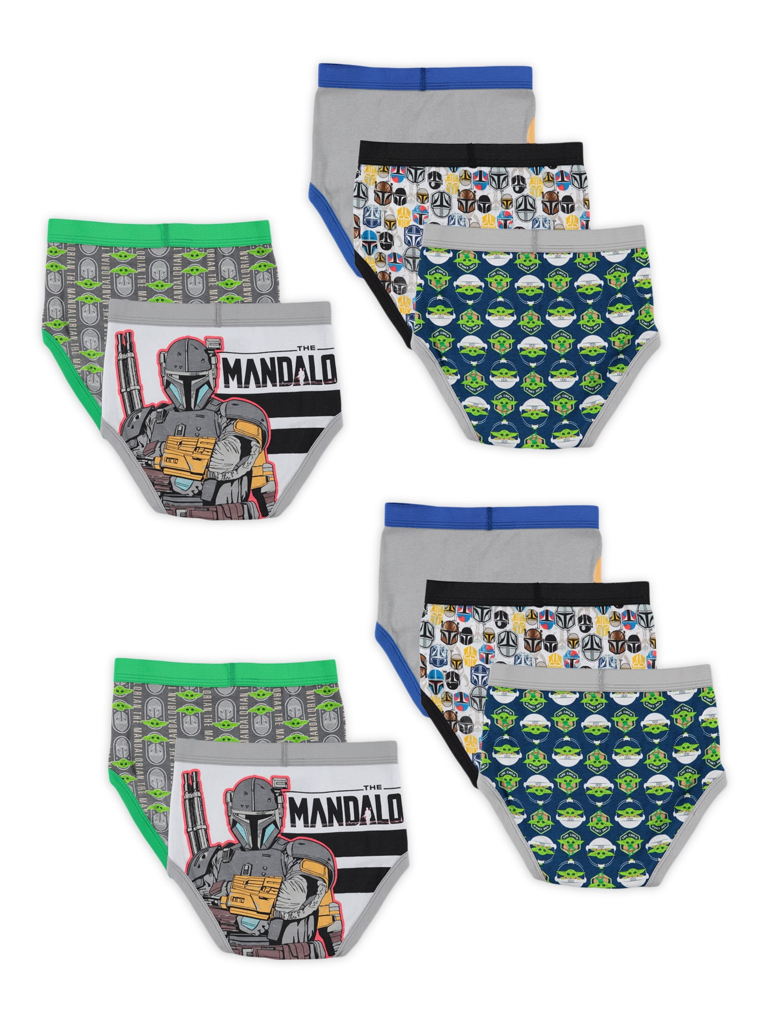 Mandalorian Boys Underwear, 10 Pack Briefs Sizes 4 - 8