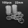 thumbnail image 1 of Ruibeauty 100Pcs 22mm Clear Round Plastic Coin Capsules Container Storage Holder Case, 1 of 6