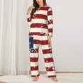 Kdxio Vintage American Flag Women's Pajama Sets Long Sleeve Button Down