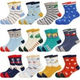 thumbnail image 5 of Baby Non Slip Grip Crew Socks 12 Pairs with Non Skid Soles for Infants Toddlers Kids Boys Girls, 5 of 8