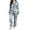 Light Blue*, variant on OSOLU Women's Halloween Pajama Sets Ghost Moon Candy Print Long Sleeve Button Down Sleepwear Trousers Home Wear Light Blue