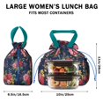 thumbnail image 5 of Pioneer Flower Floral Print Pattern Drawstring Lunch Bag Women - Drawstring Lunch Bag Insulated for Work Office - Stain-Resistant Large Lunchbags for Women with Multi-Pockets, 5 of 6
