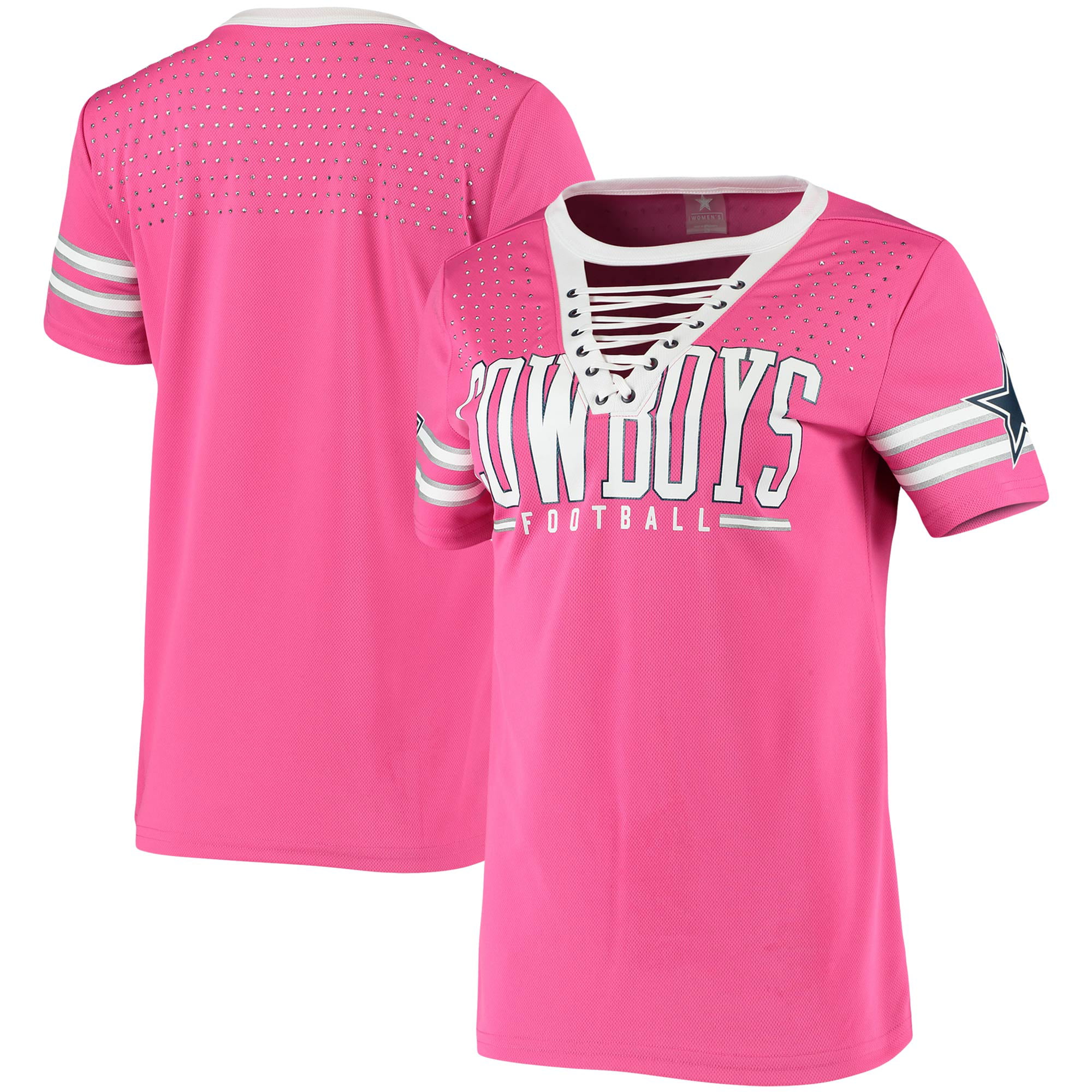 Women's Pink Dallas Cowboys Lace-Up 