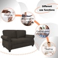thumbnail image 4 of 56" Loveseat Sofa, Mid Century Modern Couch with Thick Cushion, 2 Seater Small Sofa for Living Room Bedroom Apartment Office, Solid and Easy to Assemble, Brown, 4 of 7