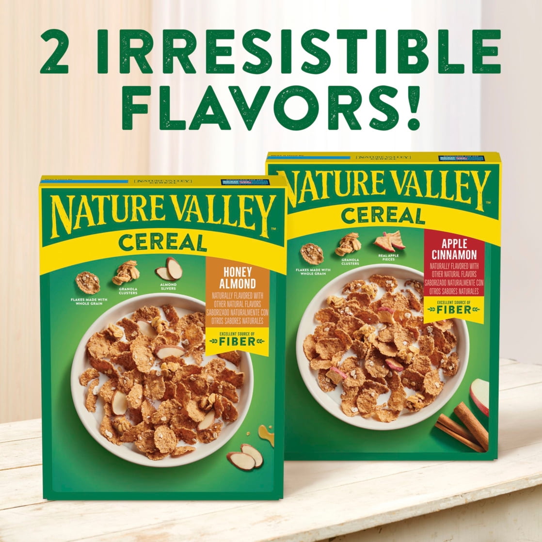Nature Valley Apple Cinnamon Cereal, Excellent Source of Fiber, Family Size, 18.4 oz