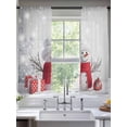thumbnail image 2 of Christmas Snowman Sheer Curtains 63 inches Long, White Snowman Hat Scarf Box Snow Scene Light Filtering Sheer Window Curtains Rod Pocket Voile Drapes for Bedroom Living Room, 2 Panels 52"W x 63"L, 2 of 7