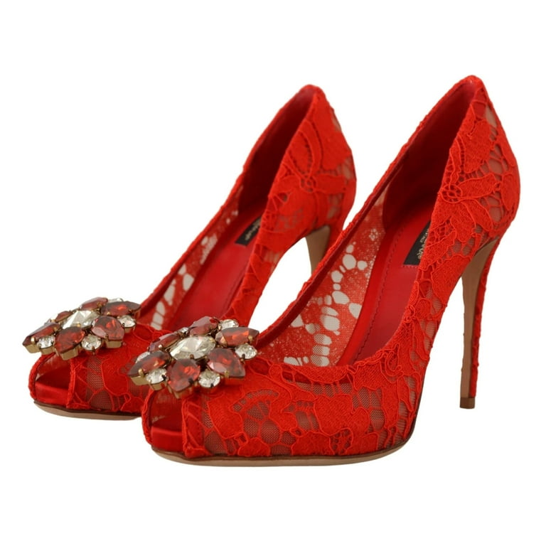 Red on sale crystal pumps