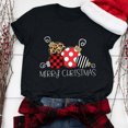 thumbnail image 1 of Meichang Hauts à Manches 3/4 pour Femmes, Col Rond, Imprimé Joyeux Noël, T-Shirts Amples, Pull de Noël, 1 of 4