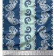 thumbnail image 1 of Soimoi Green Poly Georgette Fabric Stripe & Paisley Print Fabric by Yard 42 Inch Wide, 1 of 3